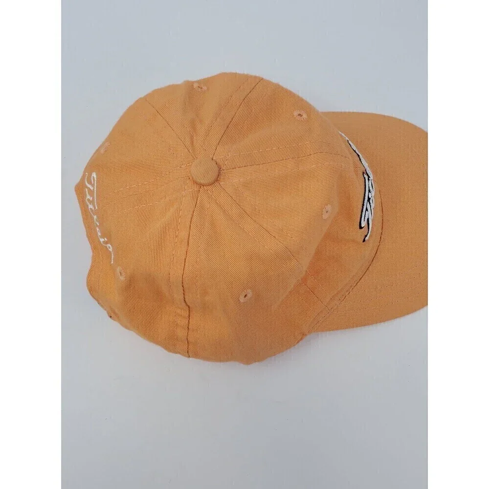 TITLEIST PEACH SALMON 100% COTTON BASEBALL HAT CLIP BACK ADJUSTABLE UNISEX OS